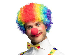 Peruca Afro Clown multicoloră - 1 buc.