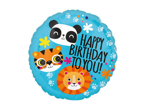 Balon de folie Happy Birthday Animals Safari - 1 buc.