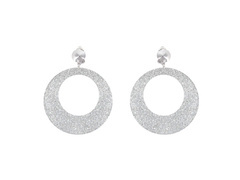 Cercei clips Cercuri argintii cu sclipici