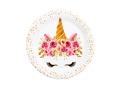 Farfurii aniversare unicorn - 18 cm - 6 buc.