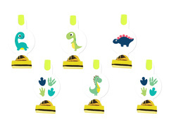 Trompetele cu fluier se desfășoară Dinosauri veseli - 6 buc