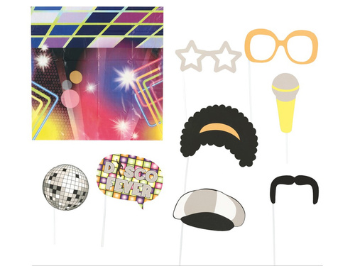 Recuzită foto disco cu fundal - 6 buc.