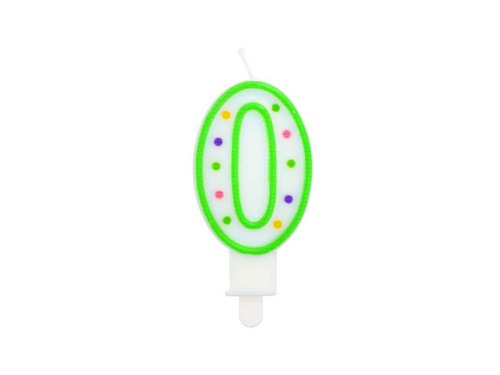 Lumânare număr zero 0 cu puncte - 1 buc.