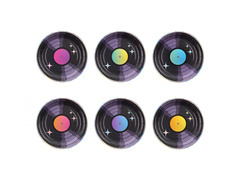 Farfurii de hârtie Retro Disco - 18 cm - 6 buc.
