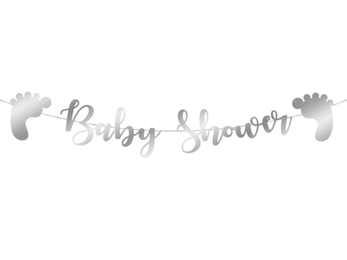 Baby Shower banner argint - 110 cm - 1 buc.