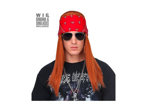 Axel perucă cu bandană și ochelari