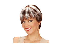 Peruca Chanel din plasă de piele, maro cu reflexii blonde