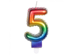 Lumânare colorată cu numere - 5 - cinci