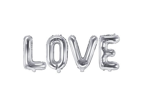 Balon din folie argintie LOVE 140 x 35cm