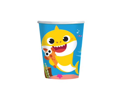 Cupe aniversare Baby Shark - 250 ml - 8 buc.