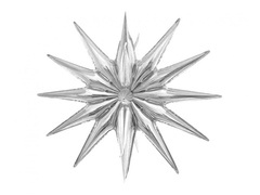 Balon 3D cu stea argintie - 50 x 46 cm - 1 buc.