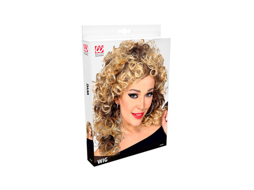 Peruca blondă creț a unei fete din anii 1950.