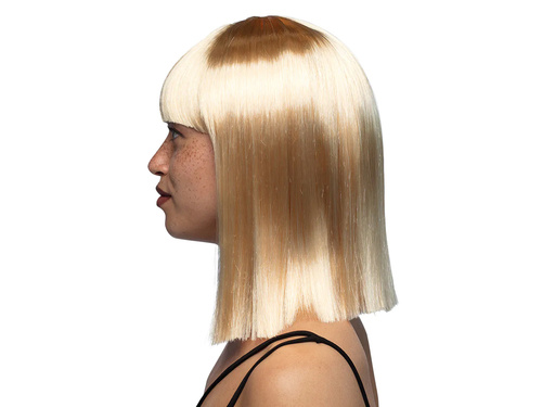 Peruca blonda netedă cu franjuri - 1 buc.