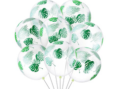 Baloane din latex cu frunze tropicale - 27 cm - 100 buc.