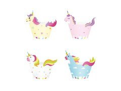 Rulouri pentru cupcakes Unicorn - 8 buc.
