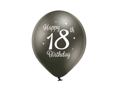Baloane din latex cu imprimare Happy 18th Birthday - 12" - 6 buc.