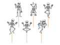 Halloween Skeleton cupcake picks - 6 buc.