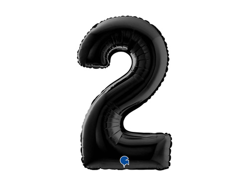 Balon din folie numărul 2 negru - 26" - 1 buc.