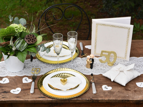 Dantelă pentru decorarea mesei - alb - 18 cm x 3 m - 1 buc.