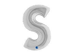 Balon din folie litera S argintiu - 40" - 1 buc.