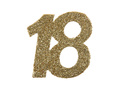 Decorațiune de masă cu sclipici număr 18 - 5 cm - 6 buc.