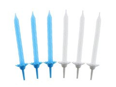 Lumânări aniversare albastru și alb - 24 buc.