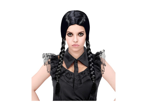 Peruca neagră cu împletituri