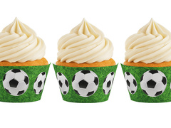 Folii pentru cupcakes Fotbal - 6 buc.