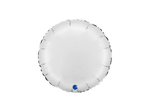 Balon rotund din folie satinată alb - 14" - 1 buc.
