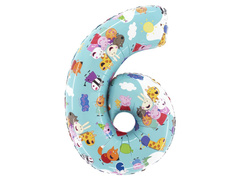 Număr 6 Peppa Pig balon de folie - 49x72 cm - 1 buc.