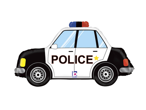Balon de aluminiu pentru mașina de poliție Radio Car - 86 cm - 1 buc.