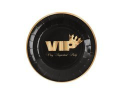 Farfurii VIP negre - 22,5 cm - 10 buc.
