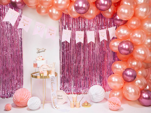 Perdea - perdea ușă roz metalic - 200 cm x 100 cm