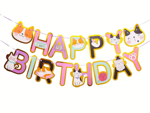 Banner Happy Birthday Cats - 5m - 1 buc.