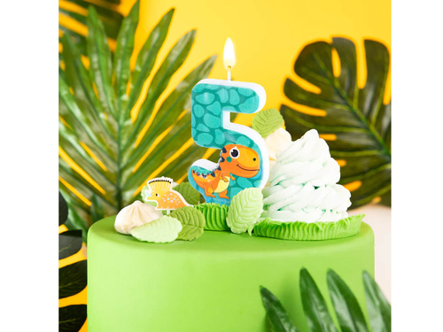 Numeral lumânare dinozauri - 5 - cinci