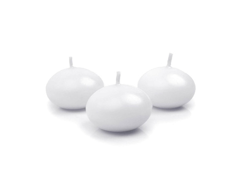 Disc cu lumânări plutitoare, 40mm, alb, 1 buc