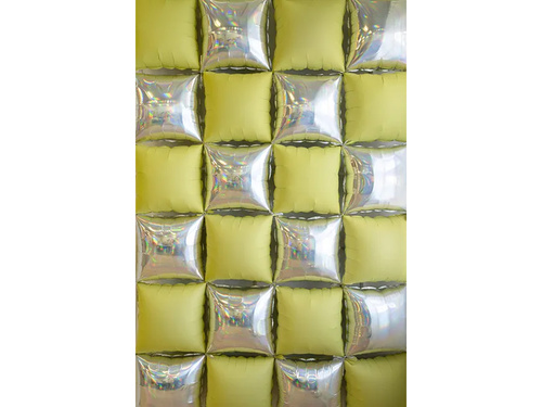 Baloane din folie Holographic pătrate galbene - 35 x 35 cm - 4 buc.