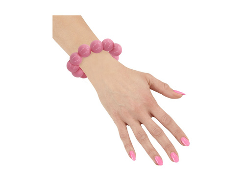 Brățară disco 70 cu mărgele roz.