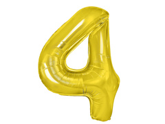 Balon din folie numărul 4 auriu - 40 cm