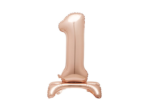 Balon vertical din folie numărul 1 roz auriu - 76 cm - 1buc.