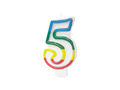 Lumânări numerice cu margine colorată numărul 50 - 8,5 cm - 2 buc.