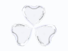 Baloane din folie cu inimi argintii - 23 cm - 3 buc.
