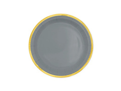 Farfurii gri cu margine aurie - 18 cm - 6 buc.