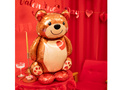 Ursuleț de pluș cu inimă în picioare balon din folie - 91 cm x 65 cm - 1 buc.