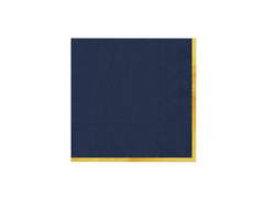 Șervețele de hârtie albastru marin cu margine aurie - 33 cm - 10 buc.