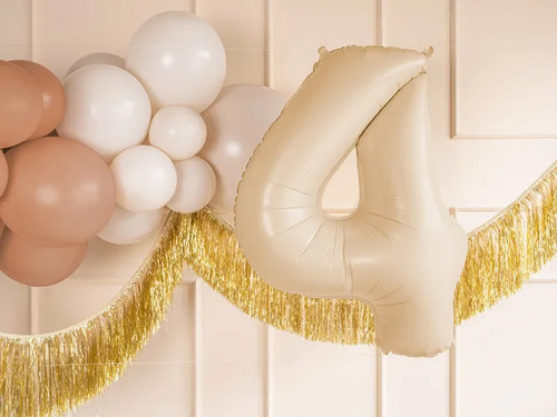 Balon din folie numărul 4 bej - 72 cm - 1 buc.