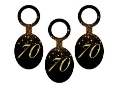 Pandantive spumante cu vodcă pentru aniversări de 70 de ani - 8 buc.