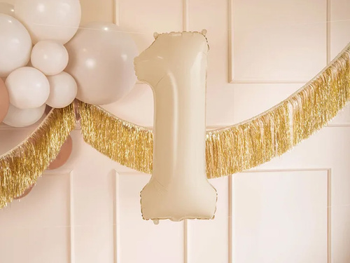 Balon din folie numărul 1 bej - 72 cm - 1 buc.