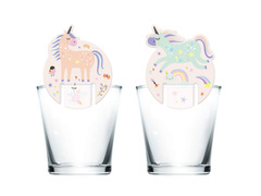 Decorațiuni din sticlă unicorn - 6 buc.