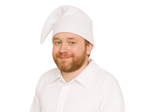 Pălărie de elf ștrumf alb - 1 buc.